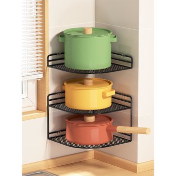 廚房置物架下水槽櫥柜壁掛式轉角分層放鍋架家用多層鍋具收納架子