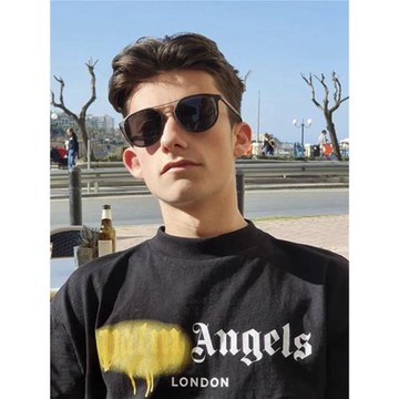 Palm棕櫚天使FOGangels噴漆溶解涂鴉字母圓領男士t恤寬松情侶短袖