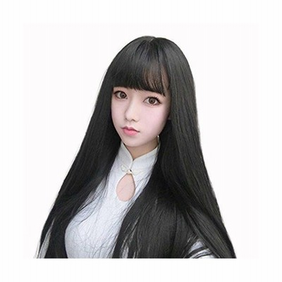 フルウィッグ ロング ウィッグ 小顔効果 ストレート 耐熱 黒髪 日常 ネット付 70cm 通販 Lineポイント最大get Lineショッピング