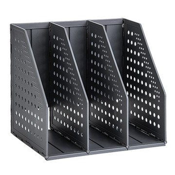 得力Deli開放式三段折疊雜誌箱/E79003/深灰/A5