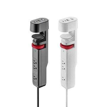 Zmoji 3插1A2C 30W 桌夾式多工電源插座1.8M