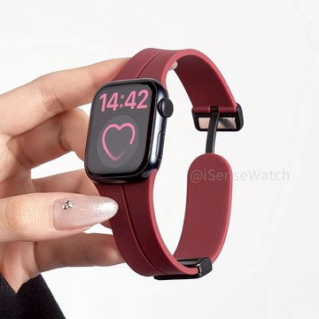 Apple Watch 11 錶帶 硅膠折疊磁吸釦 適用10 9 8 7 6 5 SE S8 42 45 46 49mm