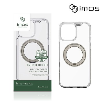 imos iPhone 16 Pro Max 6.9吋 磁吸支架軍規防震保護殼(透明)