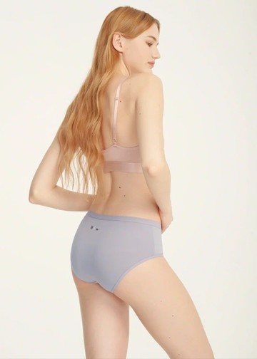 大人未滿．緊帶高腰三角內褲(丁香灰紫-小睡)