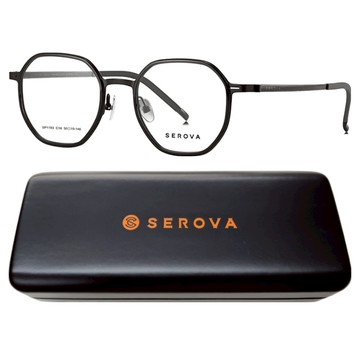 SEROVA 施洛華 多邊框光學眼鏡 附眼鏡盒 SP1183-C16  145mm  晚空黑