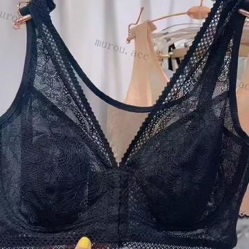 大尺碼前扣夏季薄款透氣內衣女大胸顯小收副乳蕾絲全罩杯內衣蕾絲網紗軟支撐內衣 無痕內衣 文胸 內衣 大尺碼內衣 蕾絲胸罩