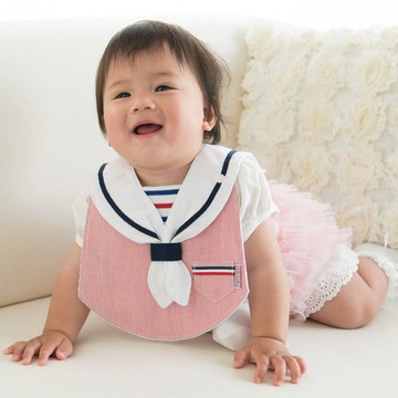 嬰兒圍兜海洋型紅白領