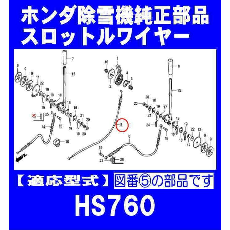 ホンダ 除雪機 HS760用 スロットルワイヤー