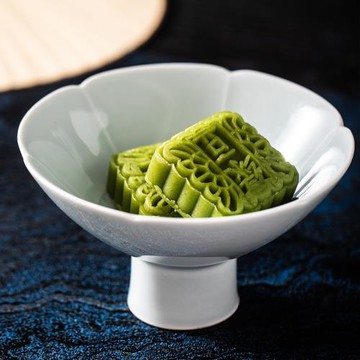 景德鎮仿宋天青高腳碗葵口荷花茶點碟商用特色小菜盤宋宴陶瓷餐具