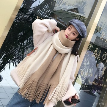圍巾女中學生 韓版春秋冬季款 可愛針織披肩 百搭加厚女生日係小清新保暖