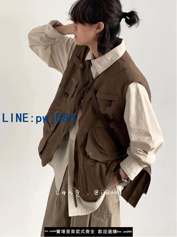 【臺灣公司】日系復古多口袋工裝機能馬甲男女生春秋寬松休閑疊穿無袖背心外搭