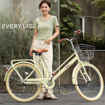 淑女車 自行車 上班代步車 腳踏車 休閒騎行車 單車 復古鐵籃單車 公路車（26寸）