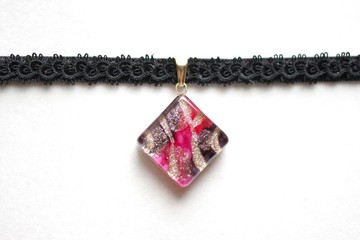 樹脂藝術 方形吊墜・夜色深處