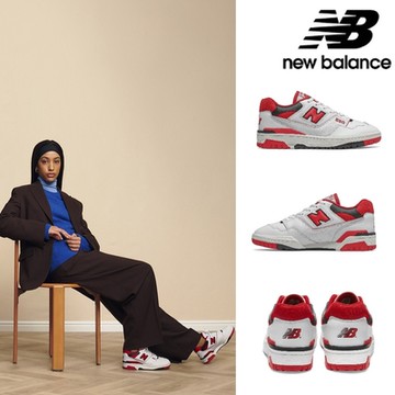 【New Balance】復古鞋_中性_白紅色_BB550SE1-D楦
