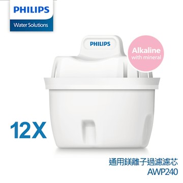 【Philips飛利浦】AWP240 通用鎂離子過濾濾芯(三入裝)x4