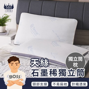小老闆寢具【天絲石墨烯獨立筒枕】枕 枕芯 獨立筒枕頭 護頸枕 高枕頭 午睡枕 透氣枕頭 低枕 石墨烯枕頭 飯店枕頭 枕頭