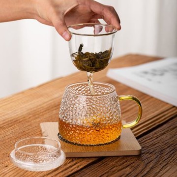 玻璃水杯女高顏值茶杯女士個人專用杯子辦公室茶水分離泡茶濾茶杯
