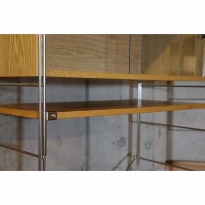 スチールユニットシェルフ用・ガラス引き戸・オーク材 スチールユニットシェルフ用・ボックス・ガラス引き戸・オーク材