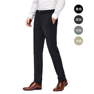 【梁衫伯】寺木透氣舒適防潑水防污漬休閒褲直筒褲商務褲西裝褲