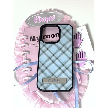 花椰子簡約韓風黑邊軟殼芭蕾風格子ins博主同款蘋果15promax磨砂手機殼iPhone14亞克力13/12適用防摔保護套