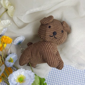 BON TON TOYS｜Snuffy小狗ECO燈芯絨填充玩偶-巧克力 21cm