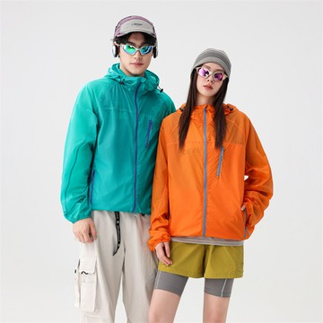 夏季薄款撞色防晒外套 男女同款 超薄情侶冰絲防晒外套