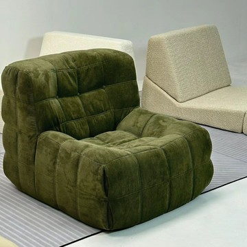 免運 華夫格復古方塊懶人沙發網紅意式毛毛蟲客廳臥室陽臺休閑單人沙發