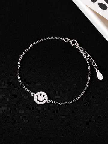 銀奧925純銀微笑手鏈女年新款ins小眾設計高級感輕奢笑臉手飾