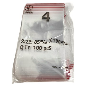 透明有紅線4號袋  120 x 85mm  100個裝  1組
