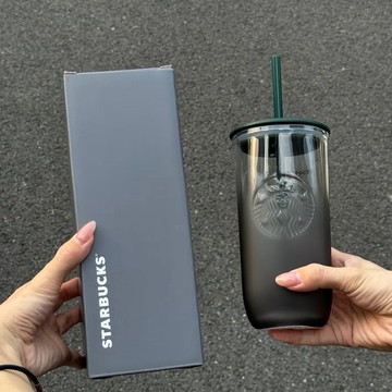 【預購】海外限定 STARBUCKS 星巴克 墨水 霧面磨砂 三角玻璃杯 水壺 吸管杯 473ML 生日快樂 生日禮物