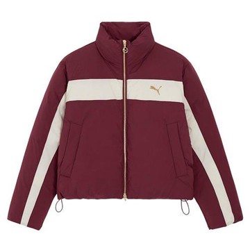 Puma 立領羽絨外套 女裝 T7 酒紅【運動世界】63428396