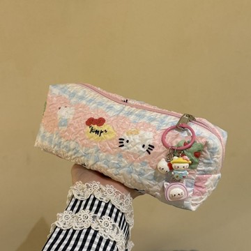 臺灣/✨原創褶皺感筆袋新款文具盒日系高顏值ins清新可愛大容量學生收納