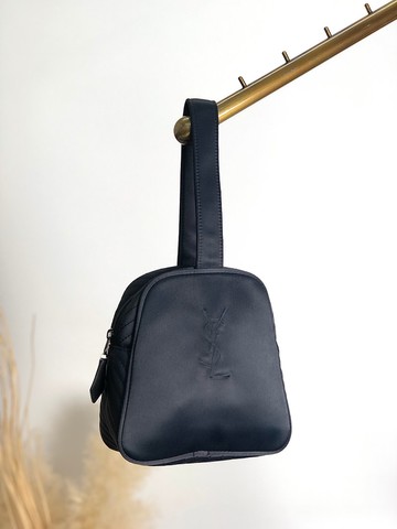 【 日本直送 名牌中古包 】Yves Saint Laurent 伊夫聖羅蘭 手提包 海軍藍 YSL壓紋 尼龍 復古 xszhdk