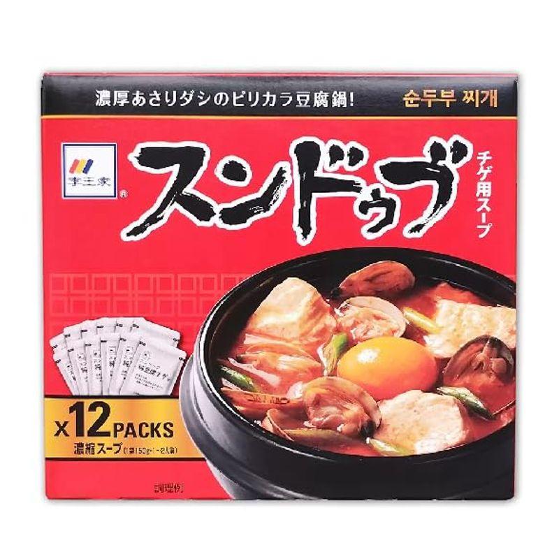 李王家 スンドゥブ チゲ コストコ COSTCO チゲ用スープ 150g 12袋 濃縮タイプ 1-2人分 韓国 鍋 パック スープ 豆腐鍋