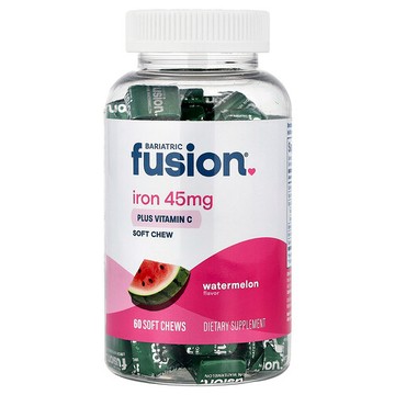 Bariatric Fusion, 鐵 + 維生素 C 軟咀嚼片，西瓜味，60 片