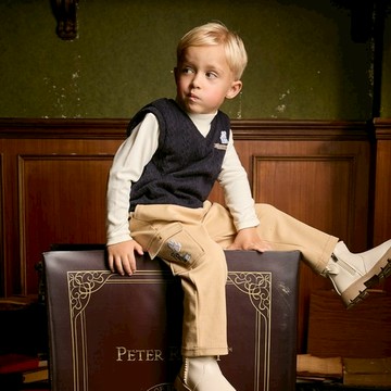 學院比得男休閒卡其長褲