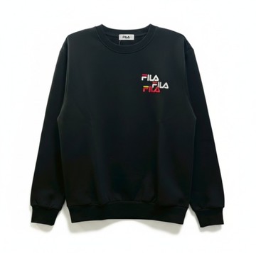 FILA 大學T 黑 LOGO 圓領 長袖 上衣 男 1TEW7002BK