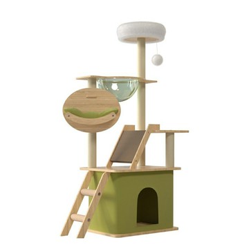 免運 貓爬架 貓樹一體木質貓架 貓房子 抓柱 不佔地太空艙貓架子