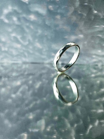 水光 | 自然紋理 // 訂製純銀戒指 //訂製尺寸