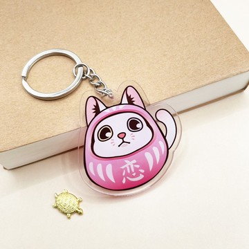 白貓不倒翁 壓克力鑰匙圈