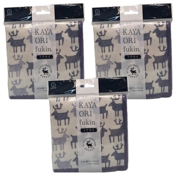 小久保 馴鹿 多用途北歐風清潔抹布 3入 廚房用品  1包