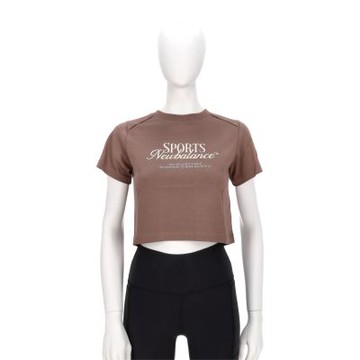 New Balance SDS 女款 咖啡棕色 短版 上衣 運動 休閒 短袖 AWT53305EAS