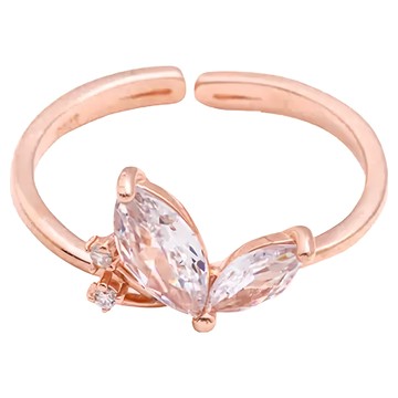 MARIGOLD 美爾朵 指尖夢蝶水鑽蝴蝶可調C形戒指 KMD54 925純銀 - 玫瑰金  內直徑1.7cm