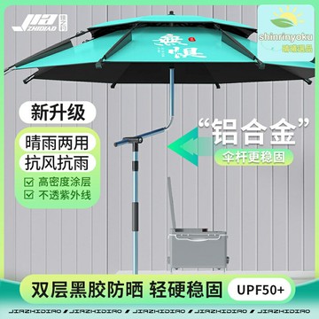【防曬防暴雨】釣魚傘 戶外遮陽傘 釣傘 遮陽傘 防曬傘 加厚黑膠塗層 柺杖傘便攜 摺疊設計 全天候垂釣必備