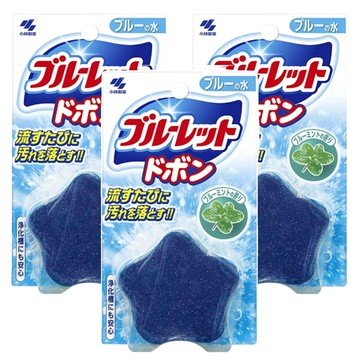 小林製藥 星星藍流馬桶清潔錠 清除黑斑和臭味 持續清潔 4-8 週  60g  3個