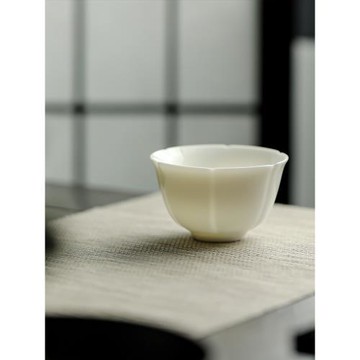 羊脂玉茶杯陶瓷主人杯個人專用高檔功夫茶具茶盞德化白瓷喝茶杯子