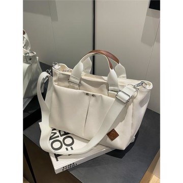 帆布包包女大容量2025新款夏天斜挎包質感百搭手提上課通勤托特包