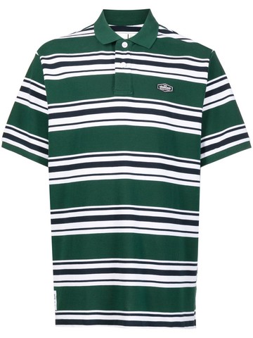 CHOCOOLATE - logo-patch striped polo shirt - men - Cotton - S - Green