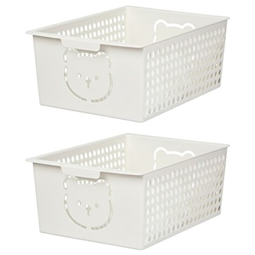 Litem 熊熊收納籃  410 x 295 x 171mm  象牙白  2個