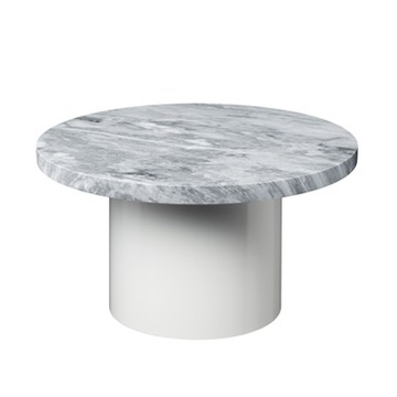 Enoki 蕈菇大理石邊桌（55cm、灰桌白腳）